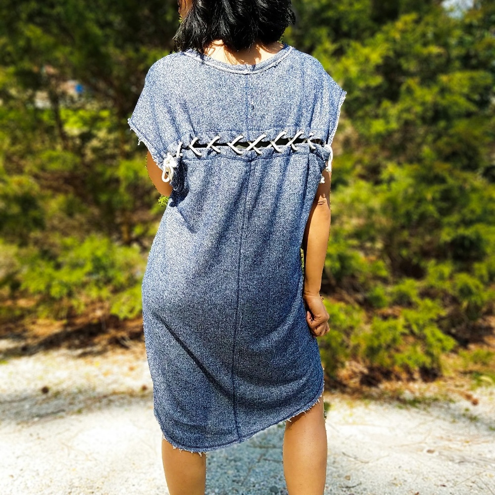 Raglan Cut Terry Knit Dress